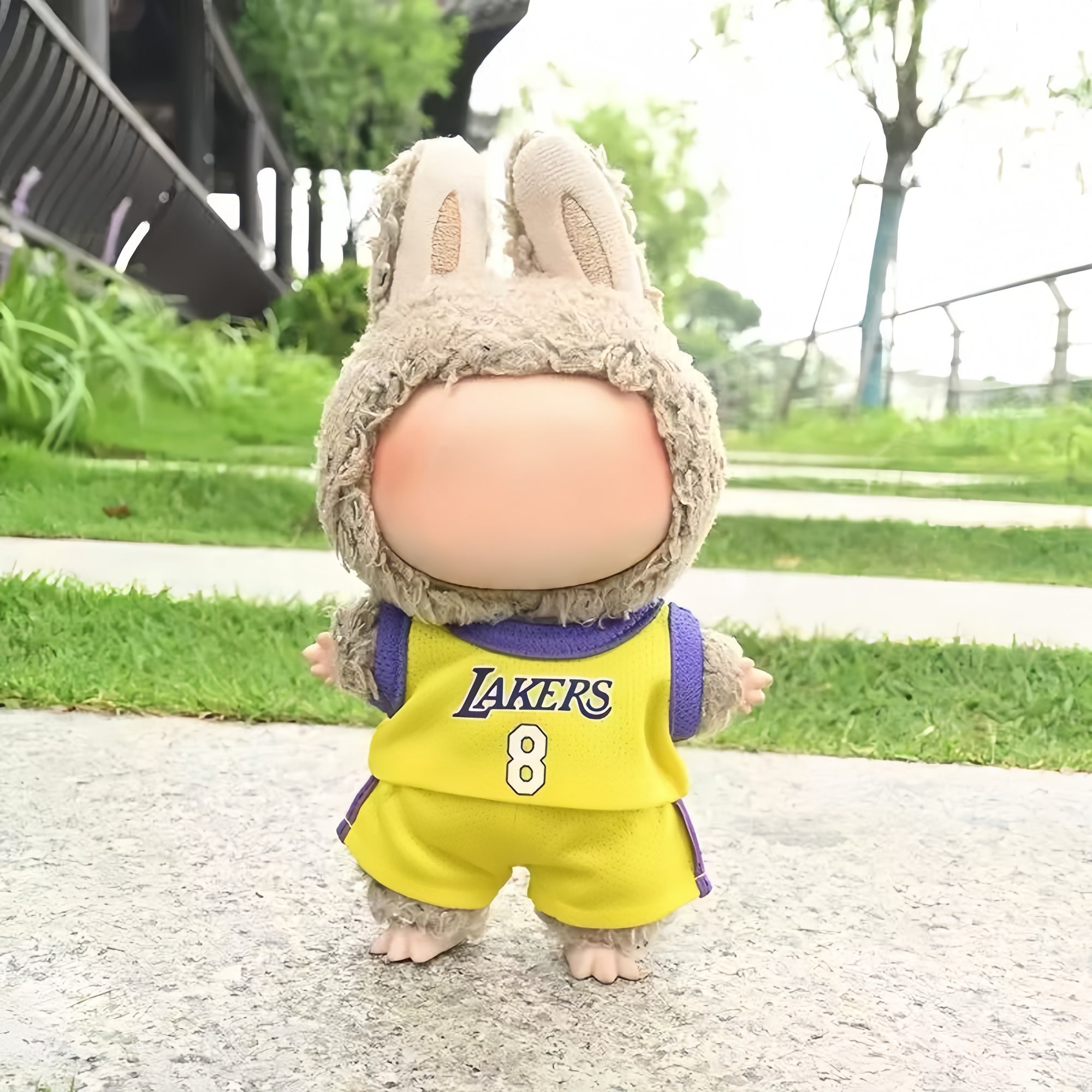 【Clothes Only】Basketball Jersey Outfit for 18cm Labubu – Lakers #24/#8 Sports Style 2PCS Set