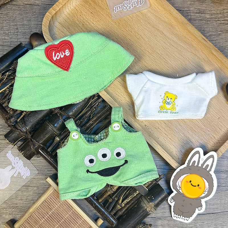 【Clothes only】3 Eyes Labubu Clothing Cute Outfit 3 pcs doll clothing 17cm Accessories Costume