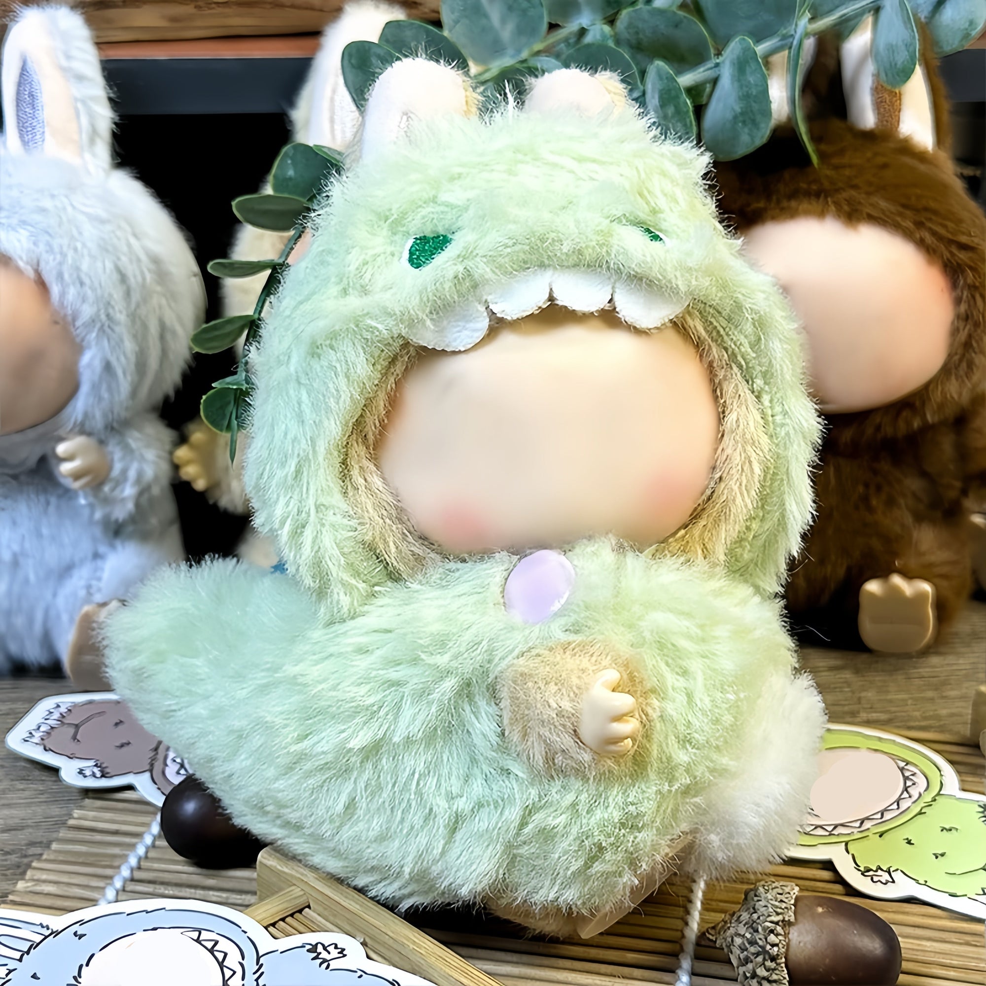 【Clothes only】Dino Plushy Doll Clothing for lbb 17cm Doll cute outfit