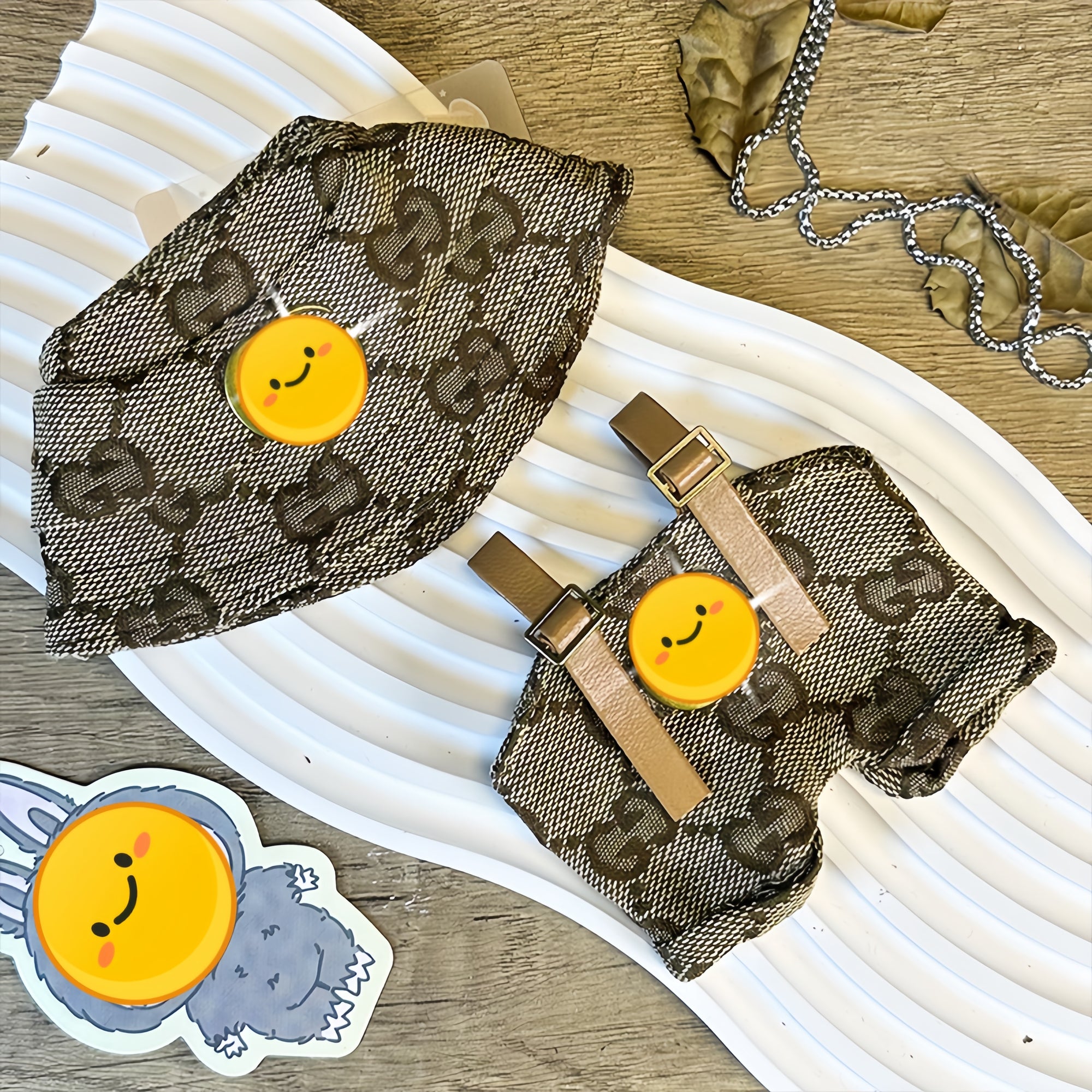 【Clothes Only】3PCS Fashion Outfit with Hat for 18cm Labubu – Luxury Streetwear Style